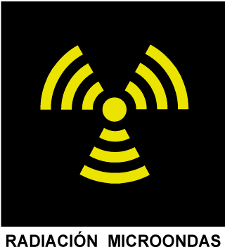 Señal radiación microondas